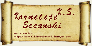 Kornelije Sečanski vizit kartica